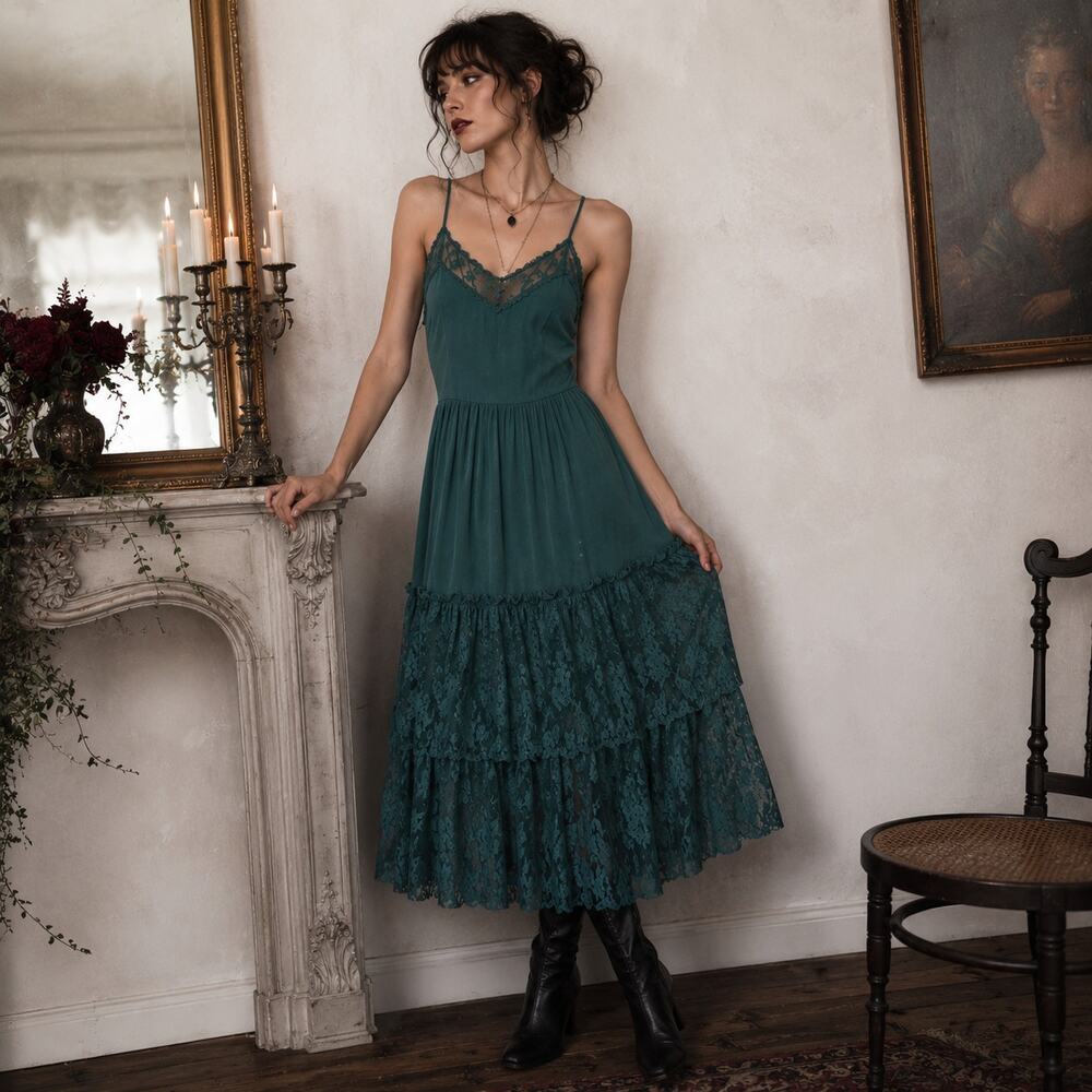 Mia Joy by Joyfolie "Catrin" Dress Emerald Green Sz Girls 10 / Women's S